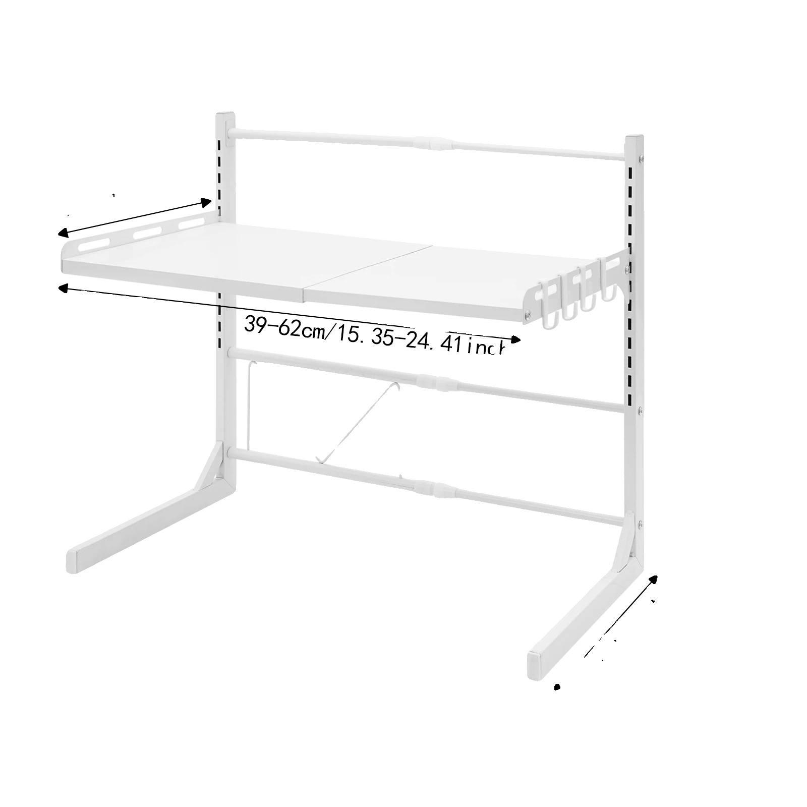 Mikrowellenständer, 2-stufiges Design, Höhenverstellbar, Weiss