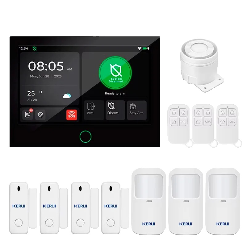Hausalarmanlage, 7-zoll-touchscreen, Drahtlose Konnektivität, Hausalarm 2, Eu-stecker-b