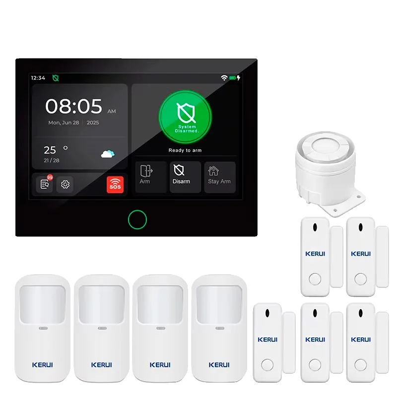 Hausalarmanlage, 7-zoll-touchscreen, Drahtlose Konnektivität, Hausalarm 3, Eu-stecker