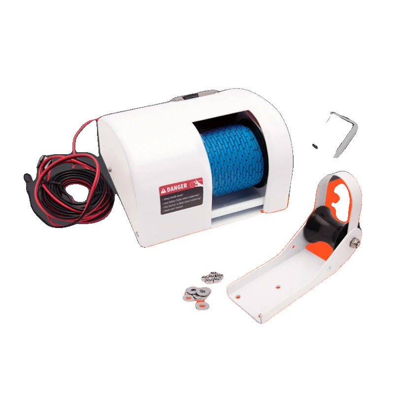Elektrische Ankerwinde, Funkfernbedienung, Salzwasserbeständiges Design, Weiss