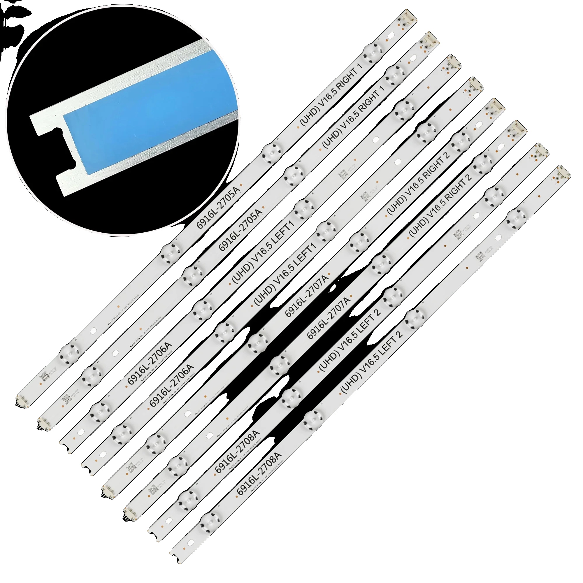 Led-streifen, 977 Mm Länge, 8 Led-perlen, 3 V Spannung, Aluminiumsubstrat, Kompatibel Mit 49 Zoll Fernsehern