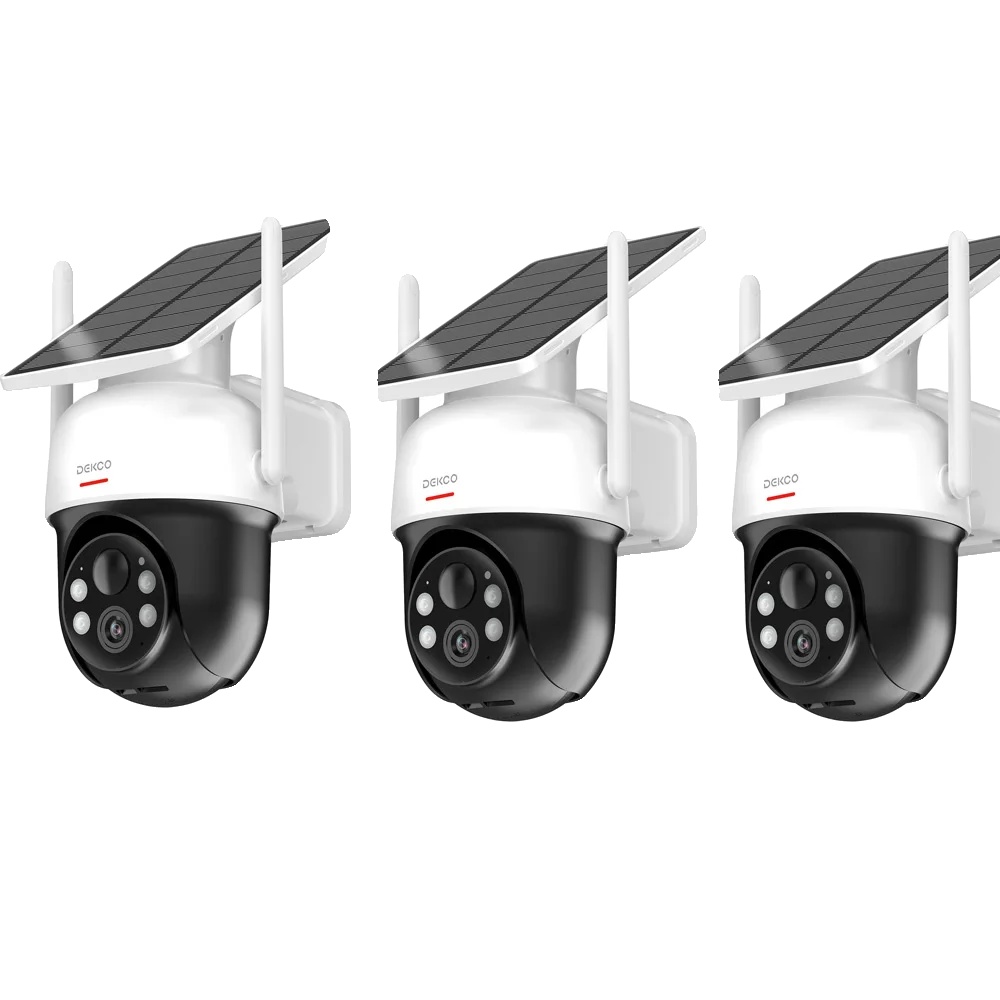 Sicherheitskamera, 360-grad-abdeckung, Solar Betrieben, 3stück, Eu-stecker