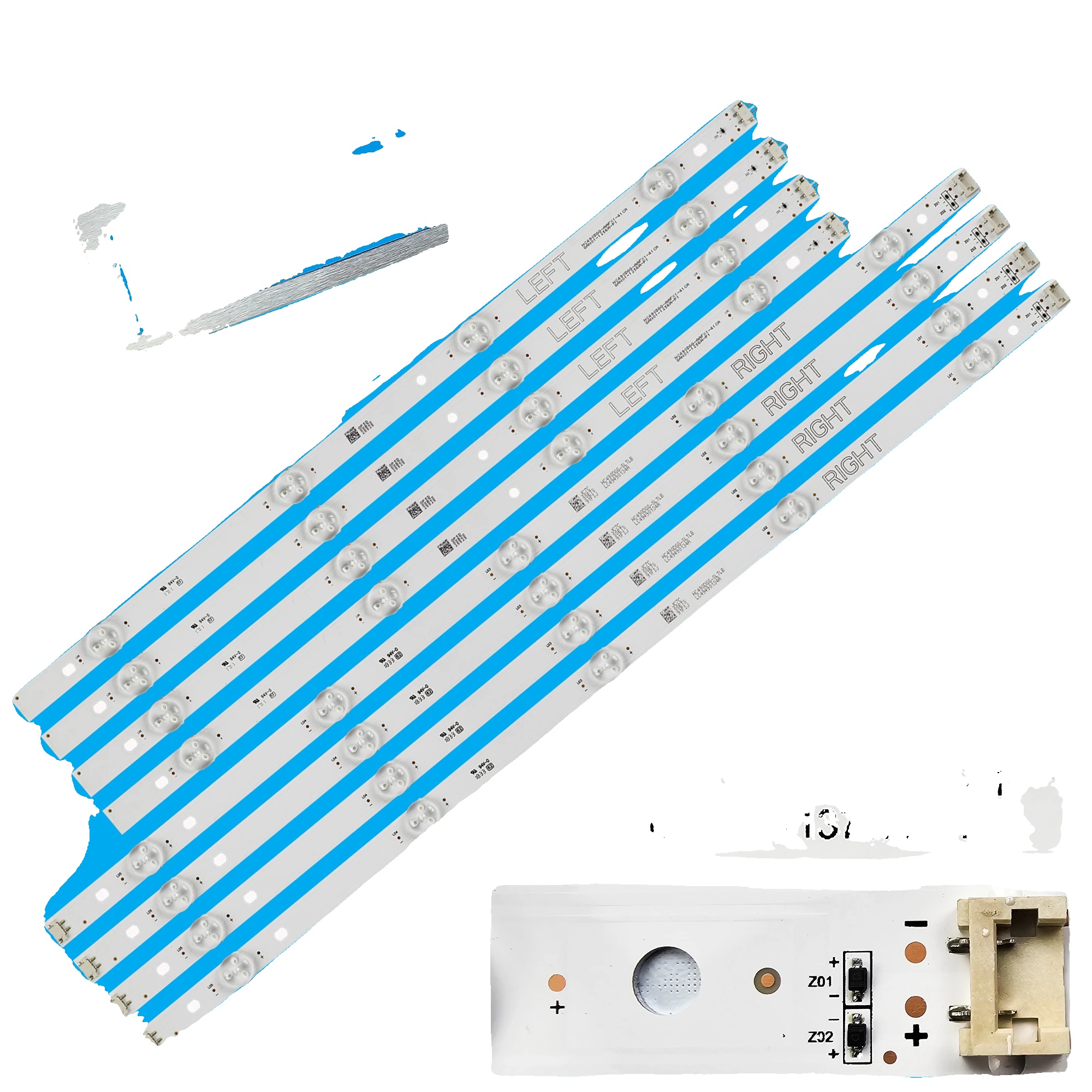 Led-streifen, 994 Mm Länge, 9 Led-lampenperlen, 3v Spannung Pro Led, Passt Zu Mehreren Tv-modellen, Paket Mit 8 Streifen