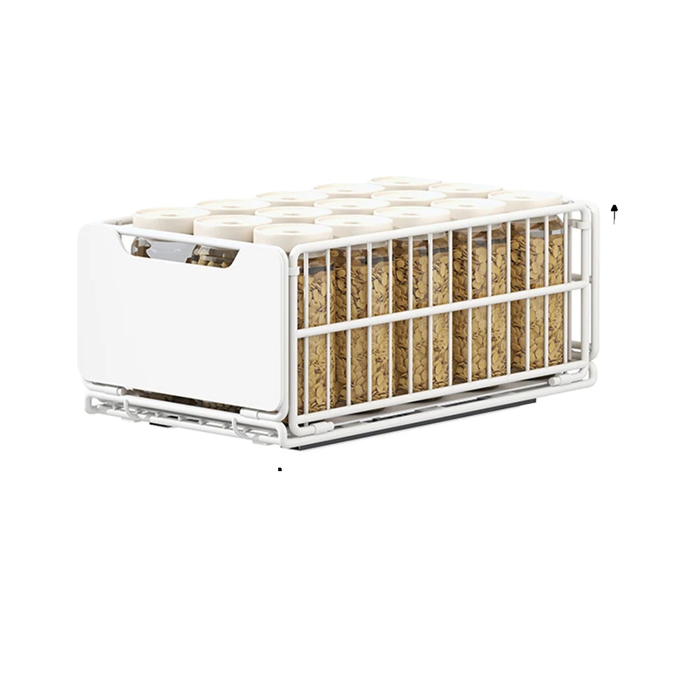 Schubladenorganizer, Ausziehbares Design, Hohe Tragfähigkeit, Weiß-a, 30cm