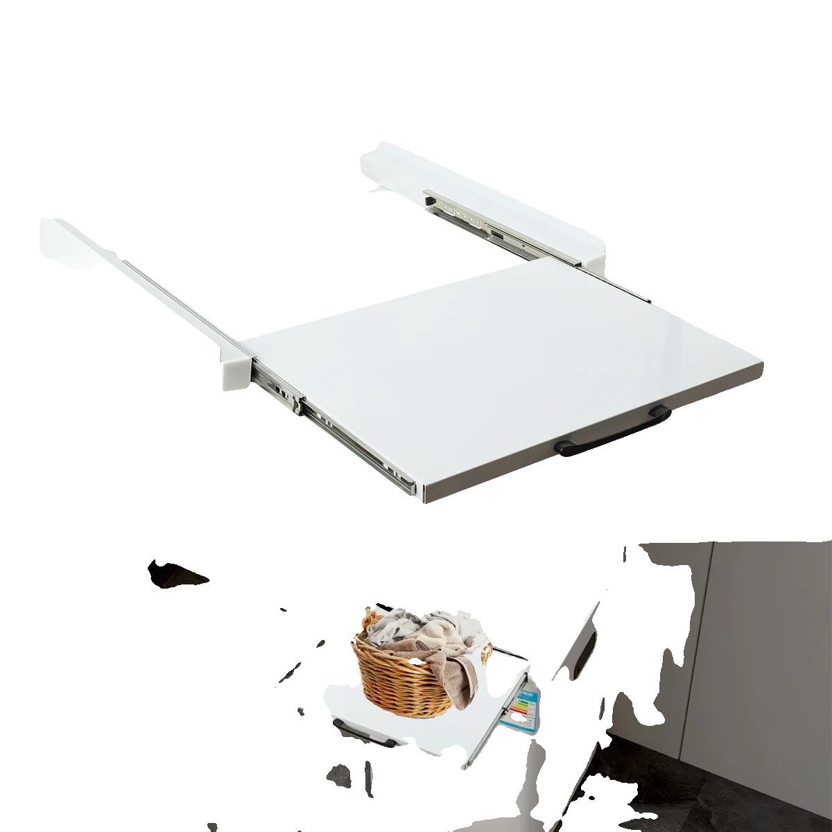 Stapelsatz Mit Ausziehbarem Regal, 150 Kg Tragfähigkeit, Robuste Stahlkonstruktion, Nein.2