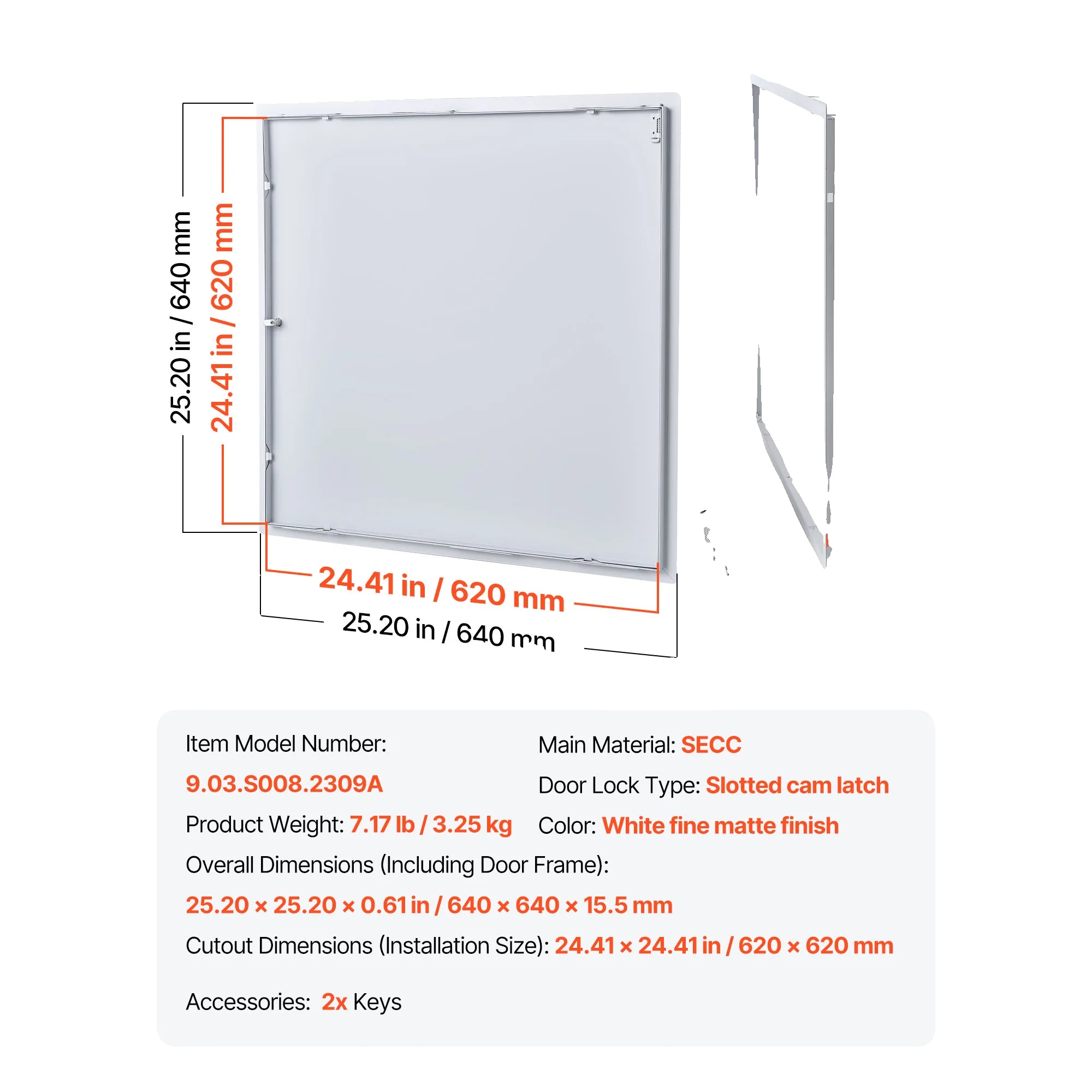 Zugangspanel, Langlebiges Material, Einfache Installation, 24x24inch