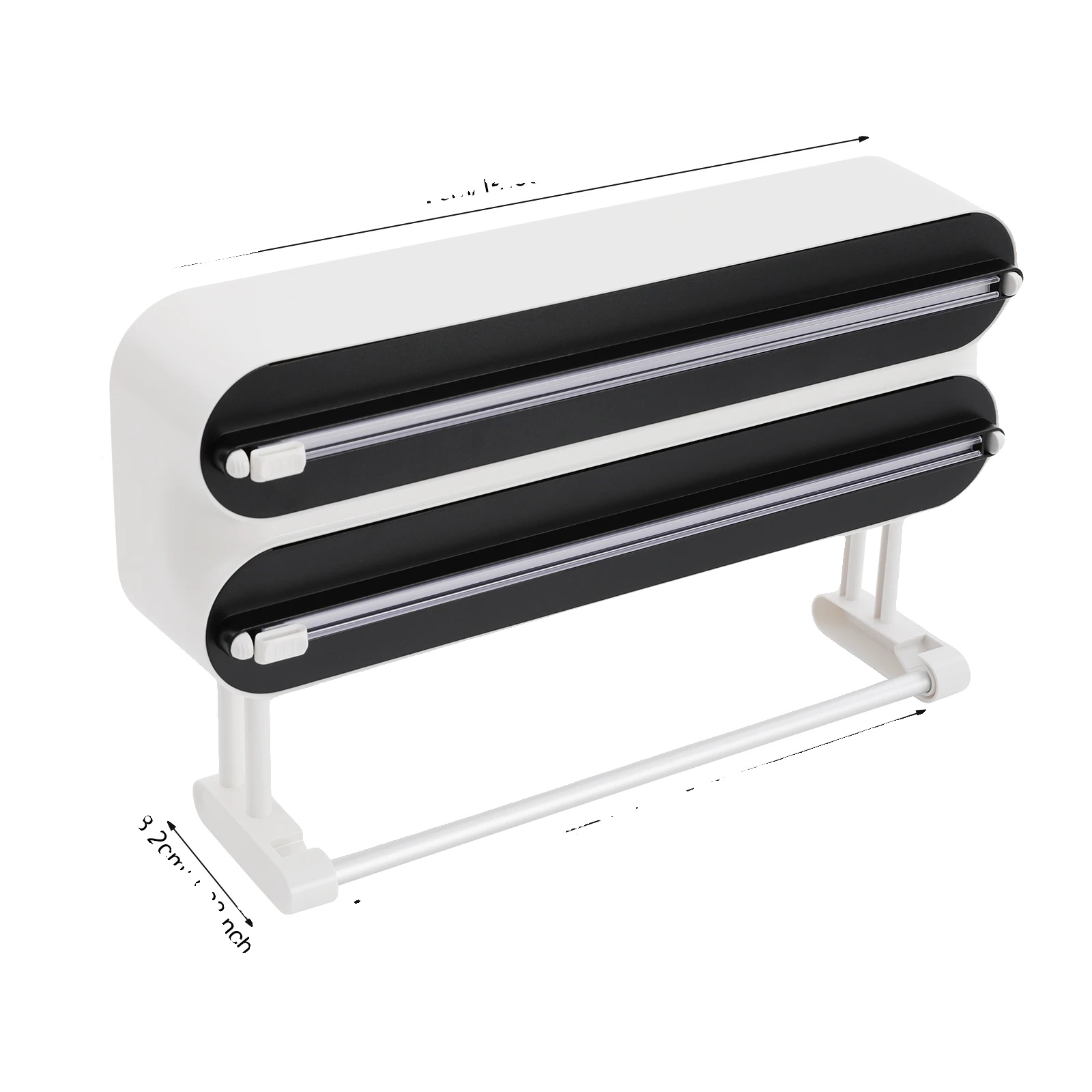 Wandmontierter Spender, 3-in-1-design, Sichere Schneideklinge, Weiss