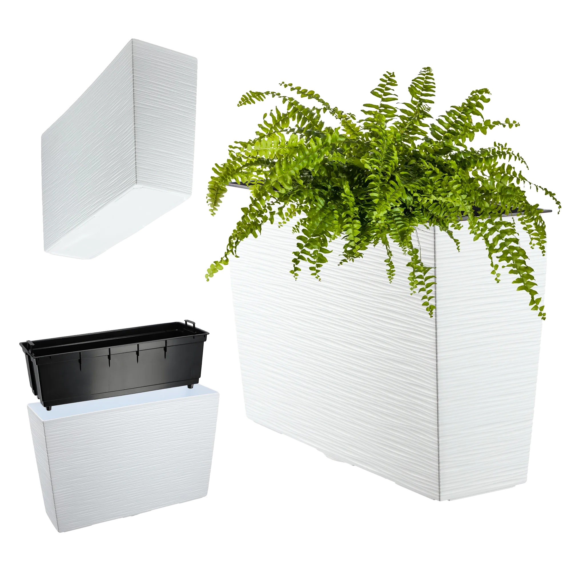 Blumentopf, Langlebiges Design, Integriertes Bewässerungssystem, Weiss