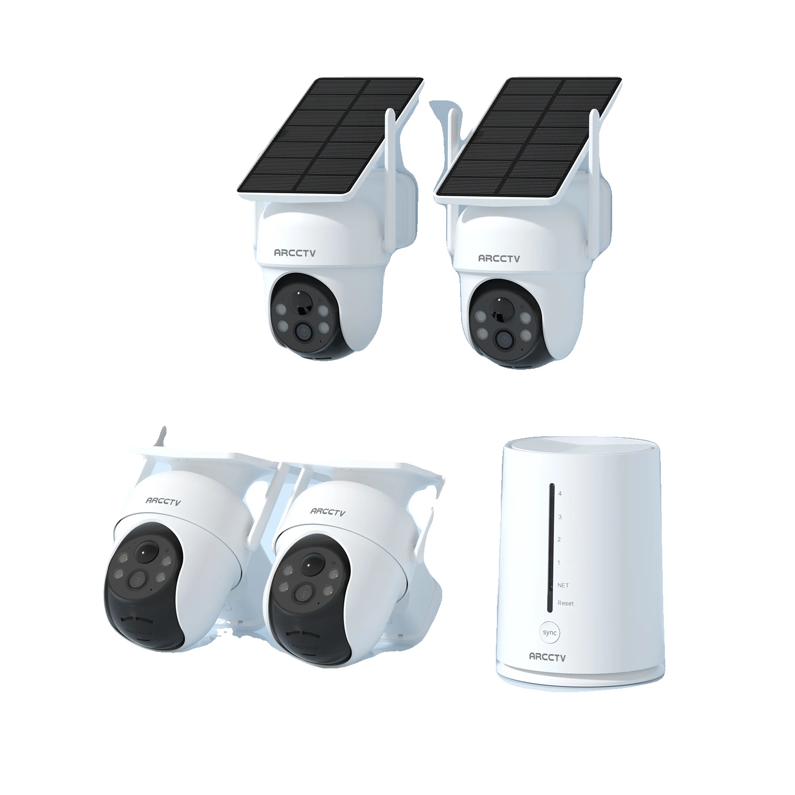 Sicherheitskamera, 25601440p Auflösung, Solarbetriebener Akku, Unterstützt Bis Zu 4 Kameras, Farb- Und Infrarot-nachtsicht,
