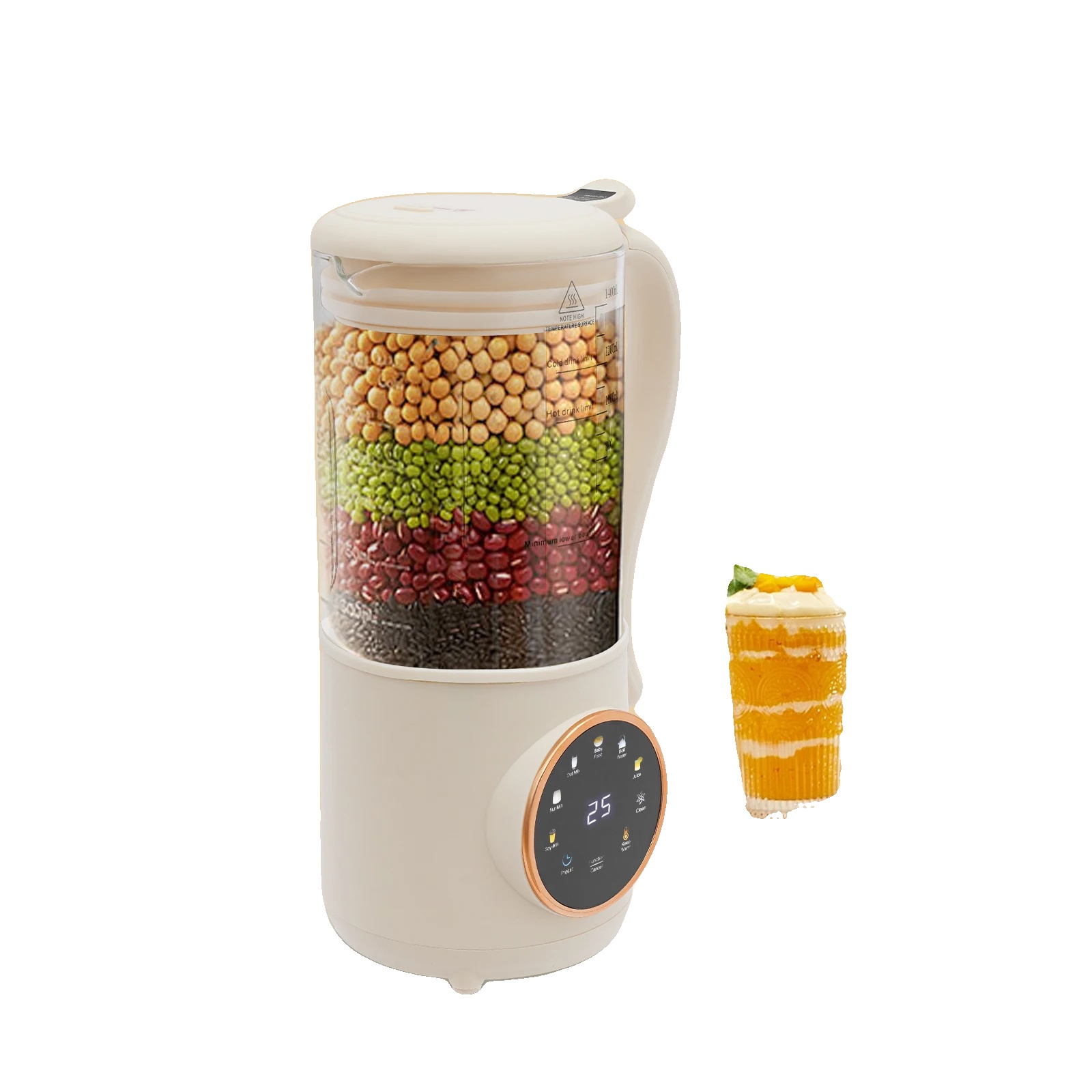 Sojamilchmaschine, 1400ml Kapazität, Leistungsstarkes Mixen, Weiss