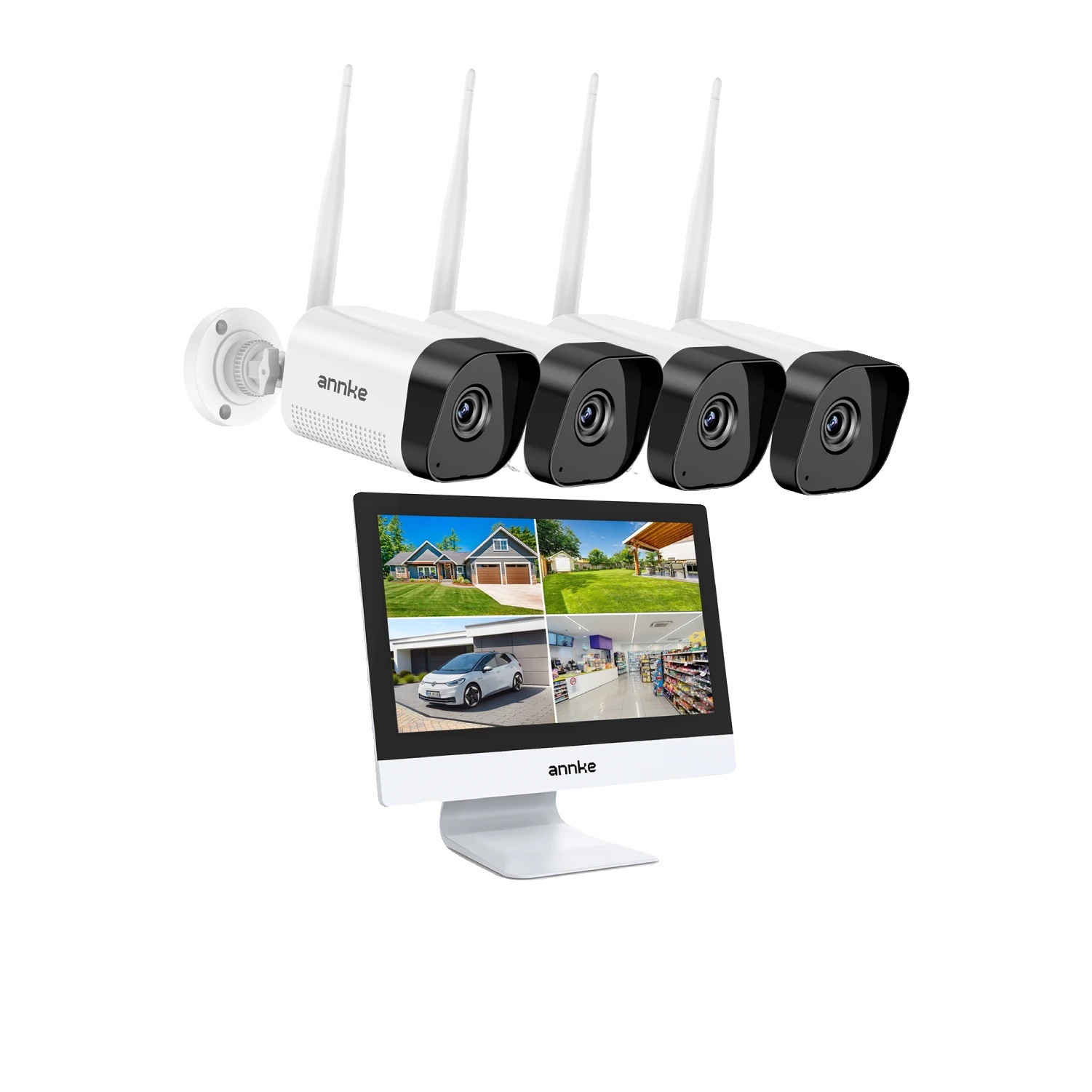 Sicherheitskamerasystem, 5mp Auflösung, Nachtsichtfähigkeit, Mit 4 Stück Cam