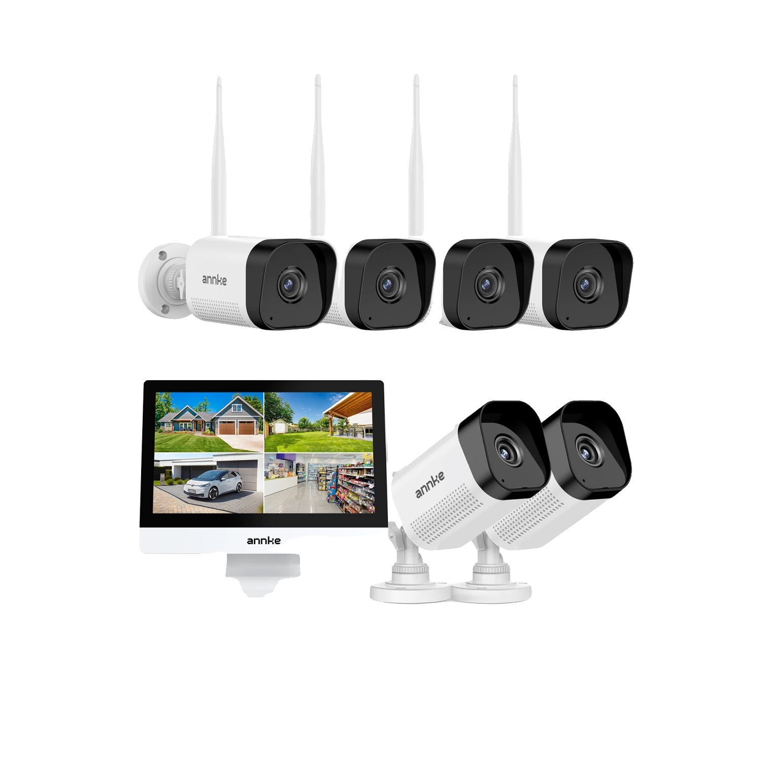 Sicherheitskamerasystem, 5mp Auflösung, Nachtsichtfähigkeit, Mit 6 Stück Kamera