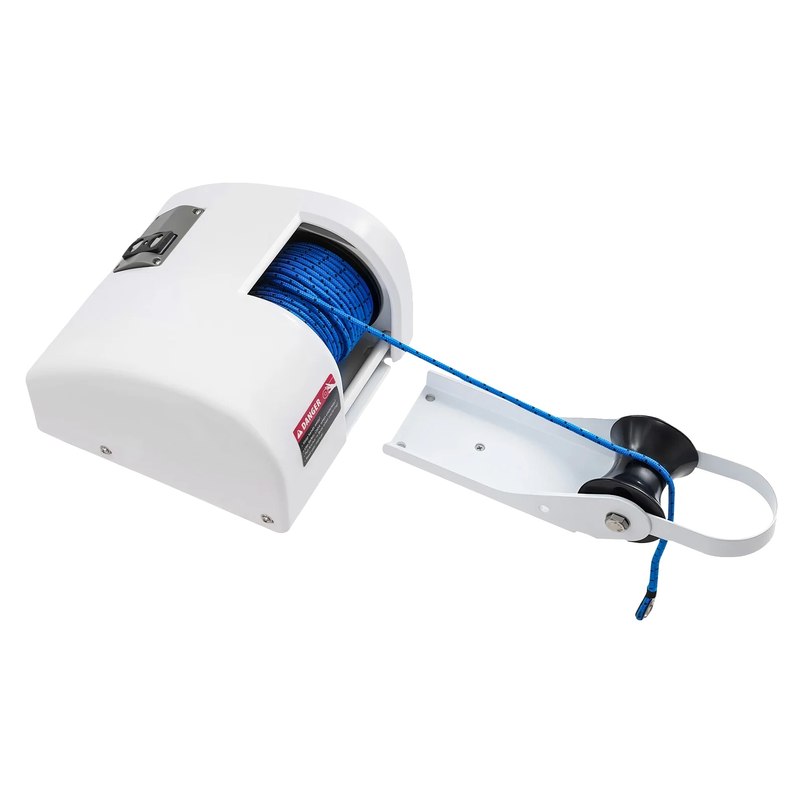 Elektrische Ankerwinde, Fernbedienungsbetrieb, Ip65 Wasserdicht, Weiß 25lbs