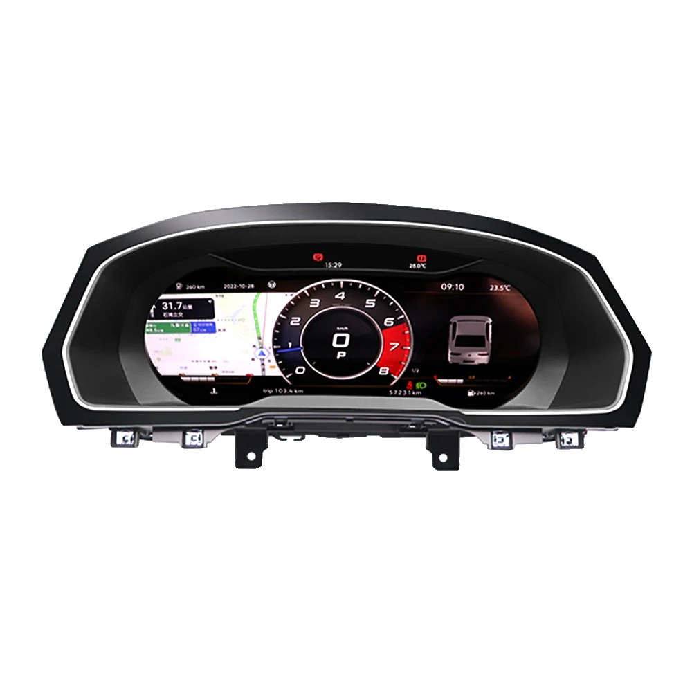 Digitales Dashboard-cluster, Hd-display, Anpassbare Modi, Weiss