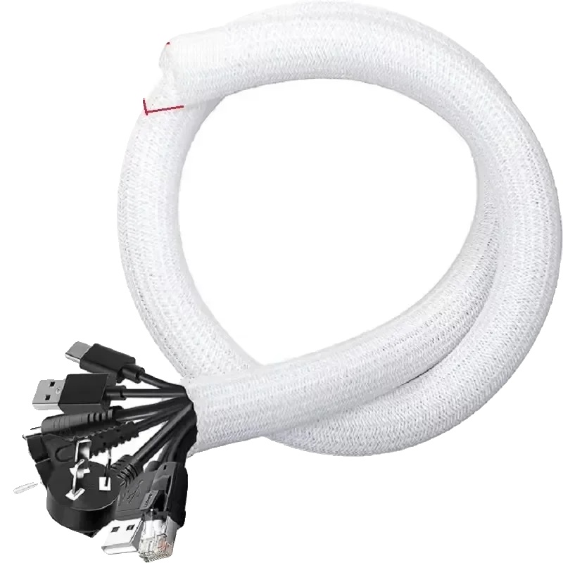 Kabelschlauch, Erweiterbar, Langlebiges Tpe-material, Weiß 5m