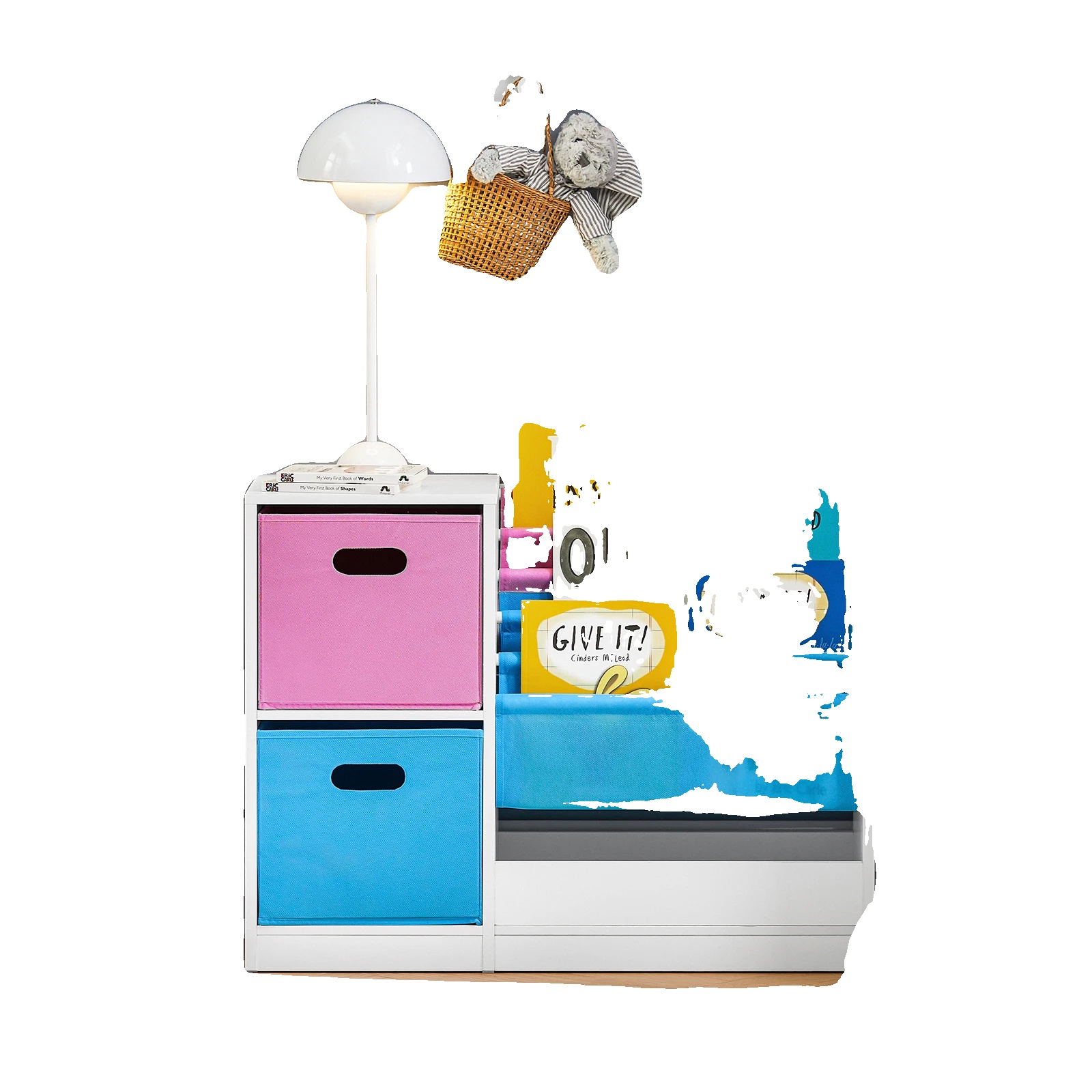 Bücherregal, Kinderfreundliches Design, Multifunktionale Aufbewahrung, Multi