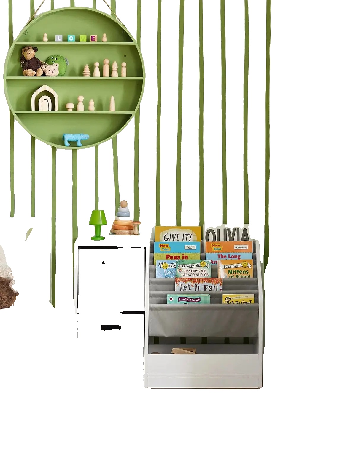 Bücherregal, Kinderfreundliches Design, Multifunktionale Aufbewahrung, Weiß