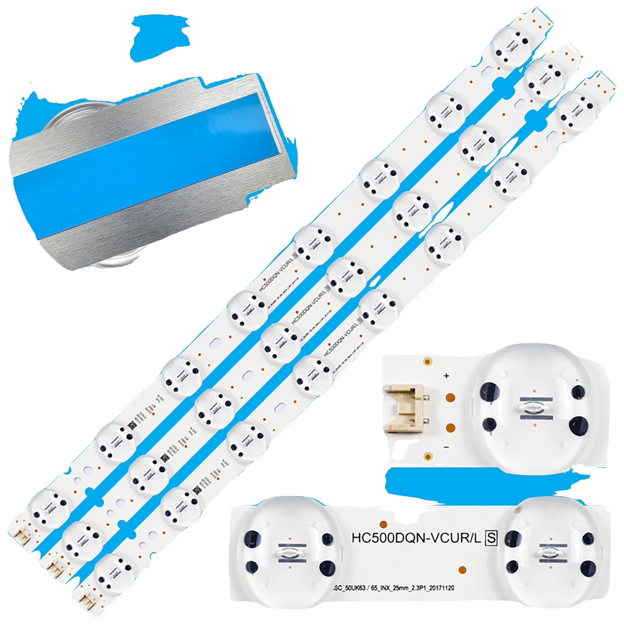 Led-hintergrundbeleuchtungsstreifen, Länge 520 Mm, 8 Led-lampenperlen, Kompatibel Mit Der Serie 50uk6300plb, Spannung 6v, Paket Mit 3 Stück