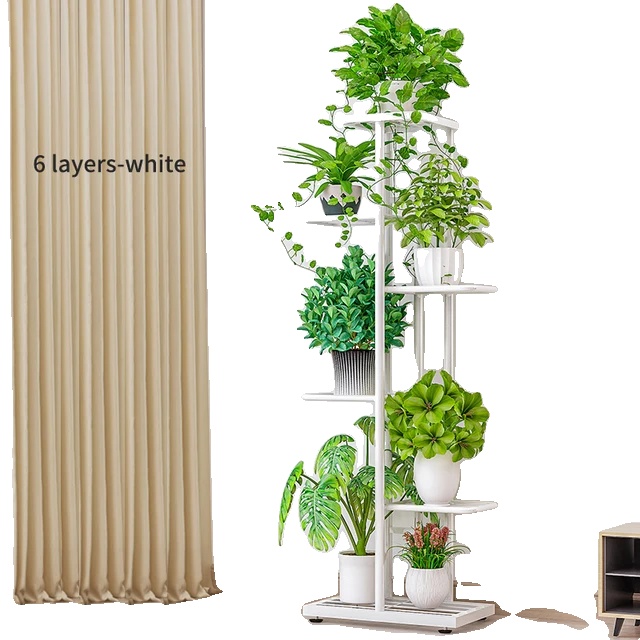 Pflanzenständer, Mehrstufiges Design, Robuste Metallkonstruktion, 6layers-weiß