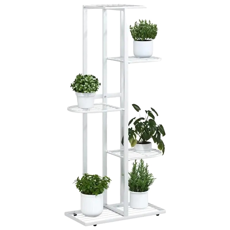 Pflanzenständer, 5-stufiges Design, Moderner Metallstil, Weiss