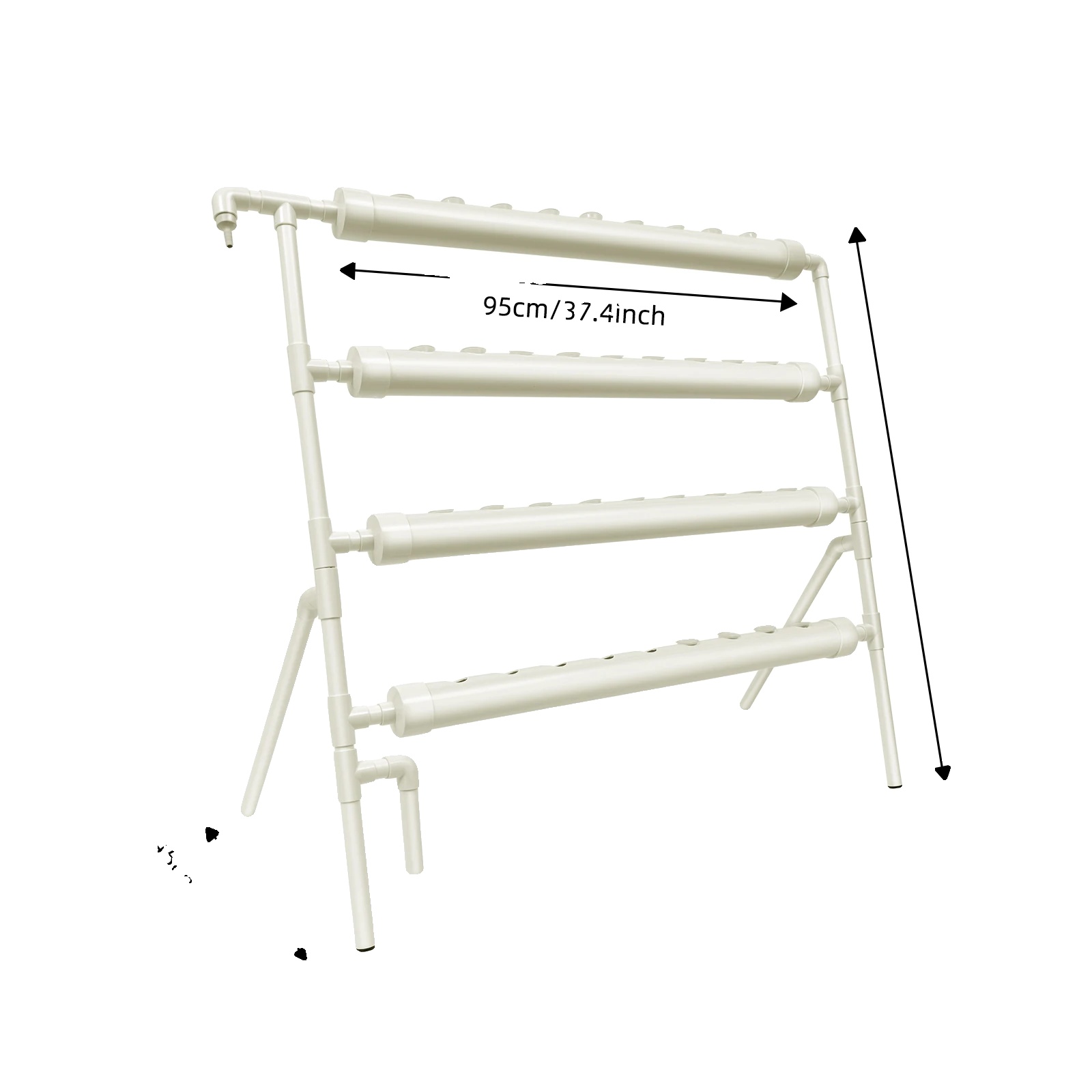 Hydroponisches Anbausystem, 36 Pflanzenstandorte, 4-stufiges Design, Weiss