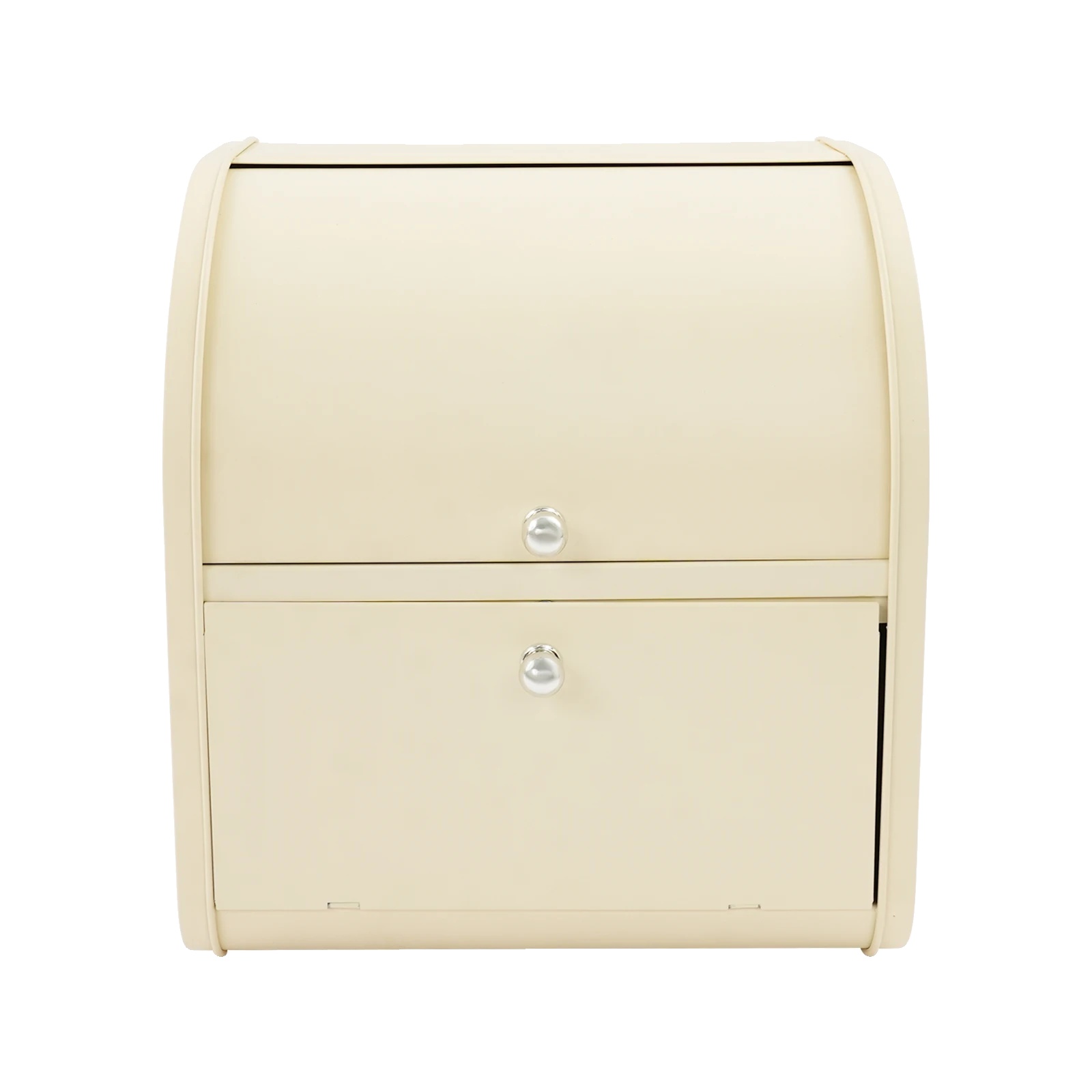Brotbox, 2-stufiges Rolltop-design, Langlebige Metallkonstruktion, Weiss