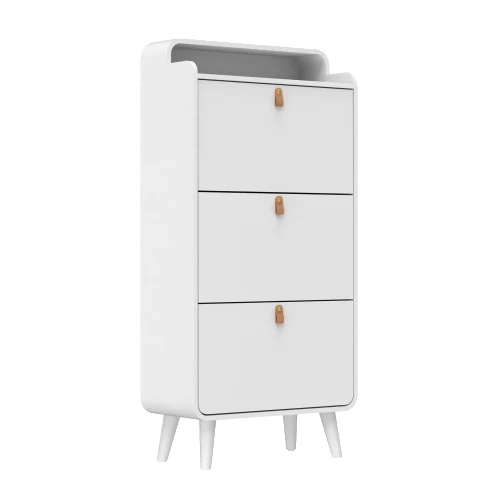 Schuhaufbewahrungsschrank, Mdf-material, 3-fach Schubladendesign, Wandmontierbar, Kapazität Für 18-24 Paare, Platzsparende Abmessungen