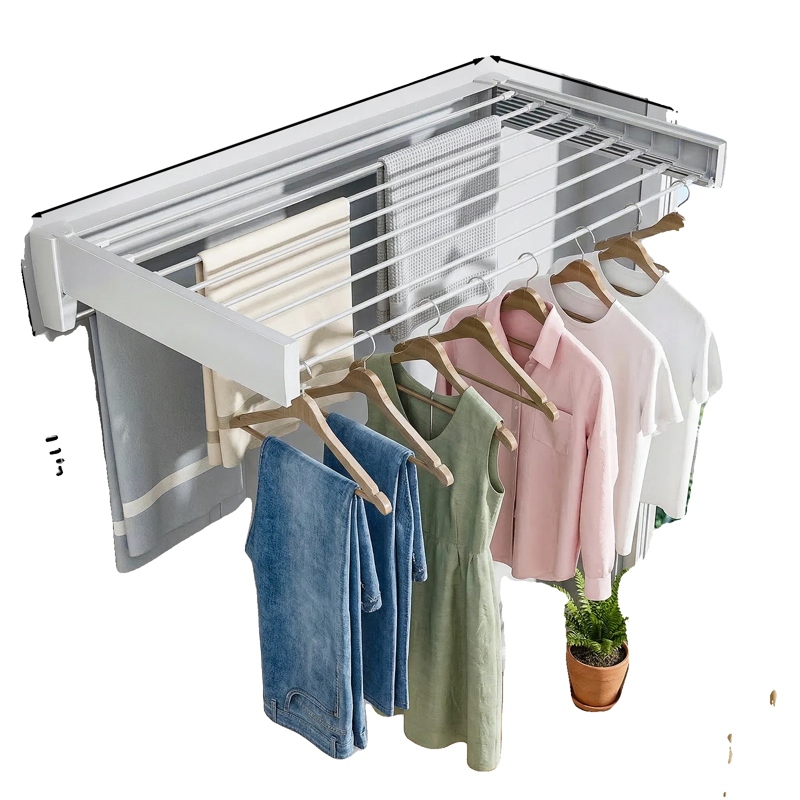 Ausziehbarer Handtuchhalter, Wandmontage, Platzsparendes Design, 100cm 8 Stangen, L-a