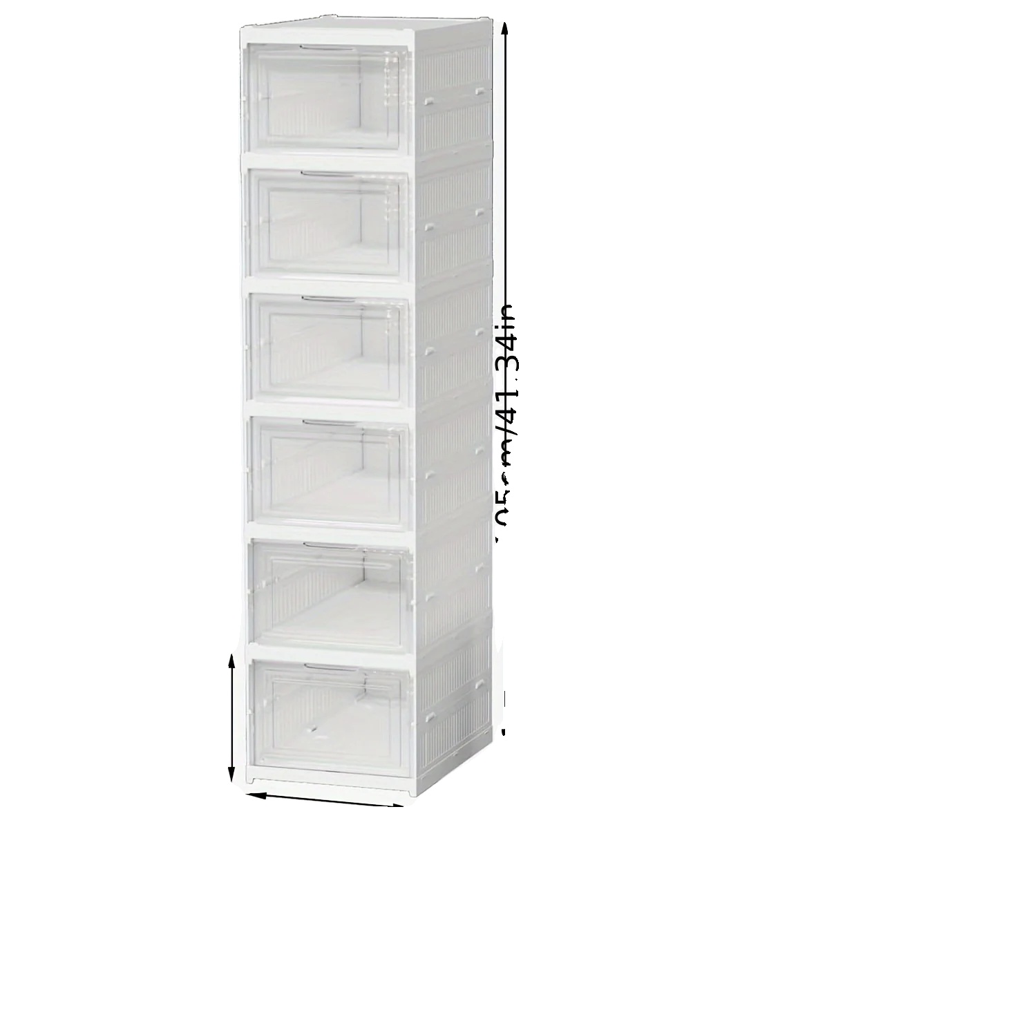 Schuhschrank, Faltbares Design, Wasserdichtes Material, Weiss, 6-lagig