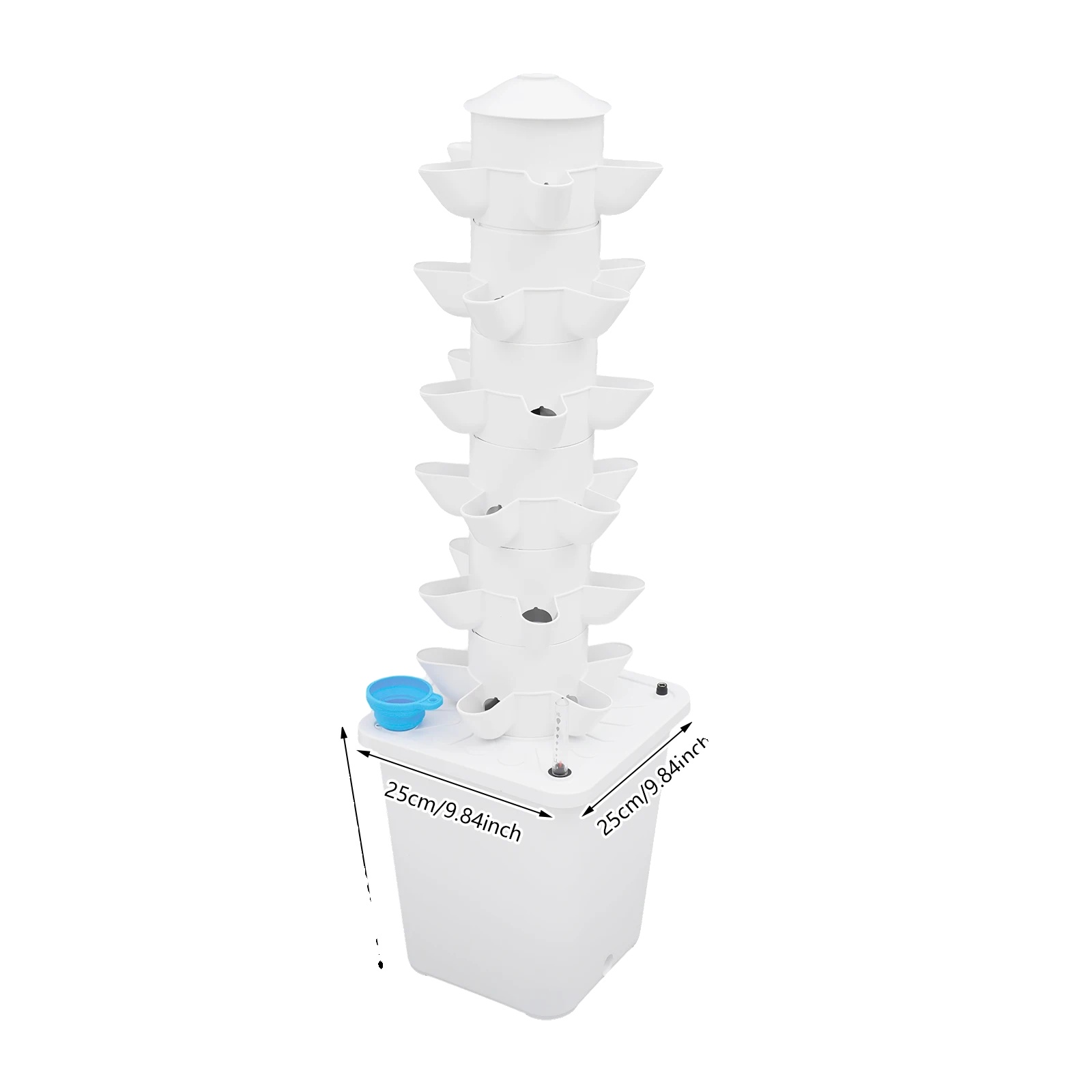 Hydroponischer Turmgarten, Vertikales Anbausystem, Automatisierte Bewässerung, Weiss