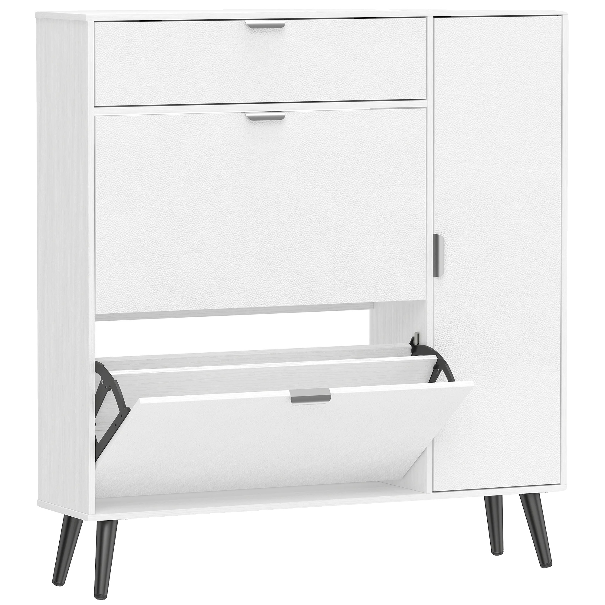 Schuhschrank, Elegantes Design, Mehrzonenlagerung, Weiss