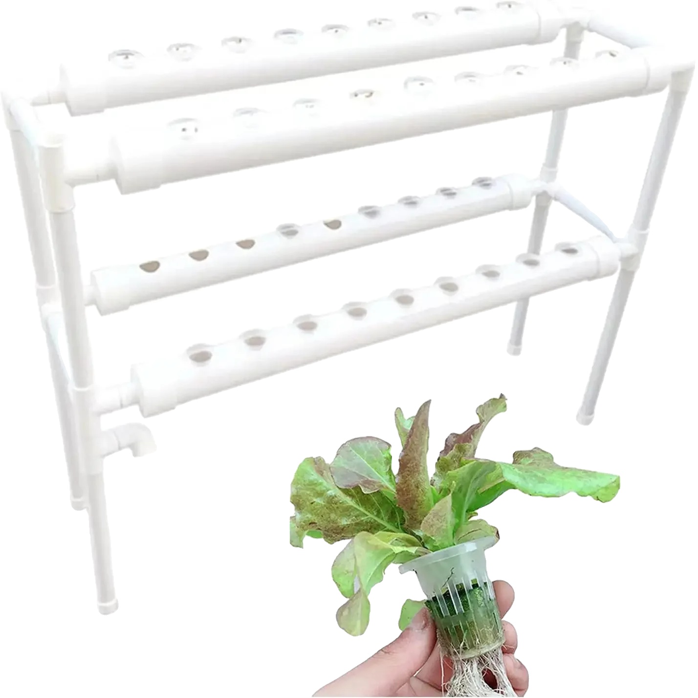 Hydroponisches Anbausystem, 36 Pflanzen Kapazität, Platzsparendes Design, Weiss