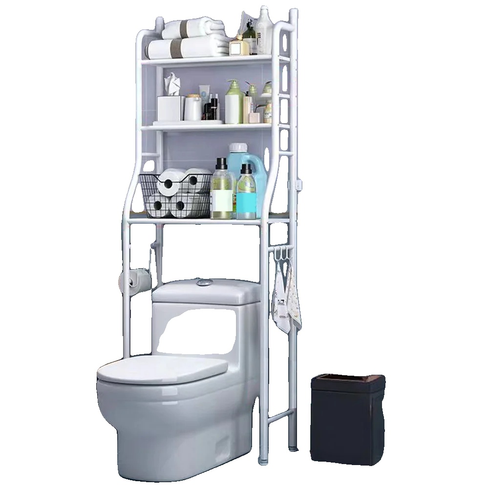 Über Der Toilette Aufbewahrungsregal, 3-ebenen-design, Platzsparende Lösung, Weiß