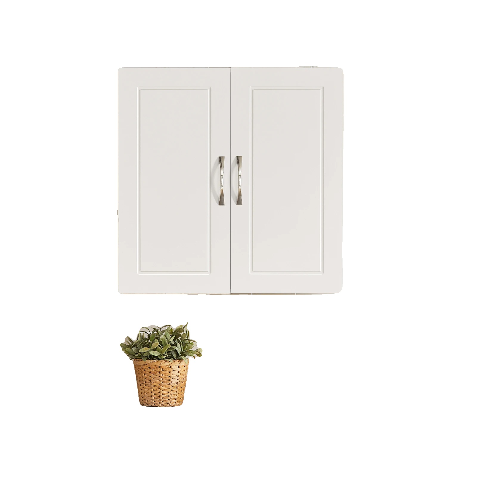 Wandmontierter Kleiderschrank, Verstellbares Regal, Platzsparendes Design, Weiss