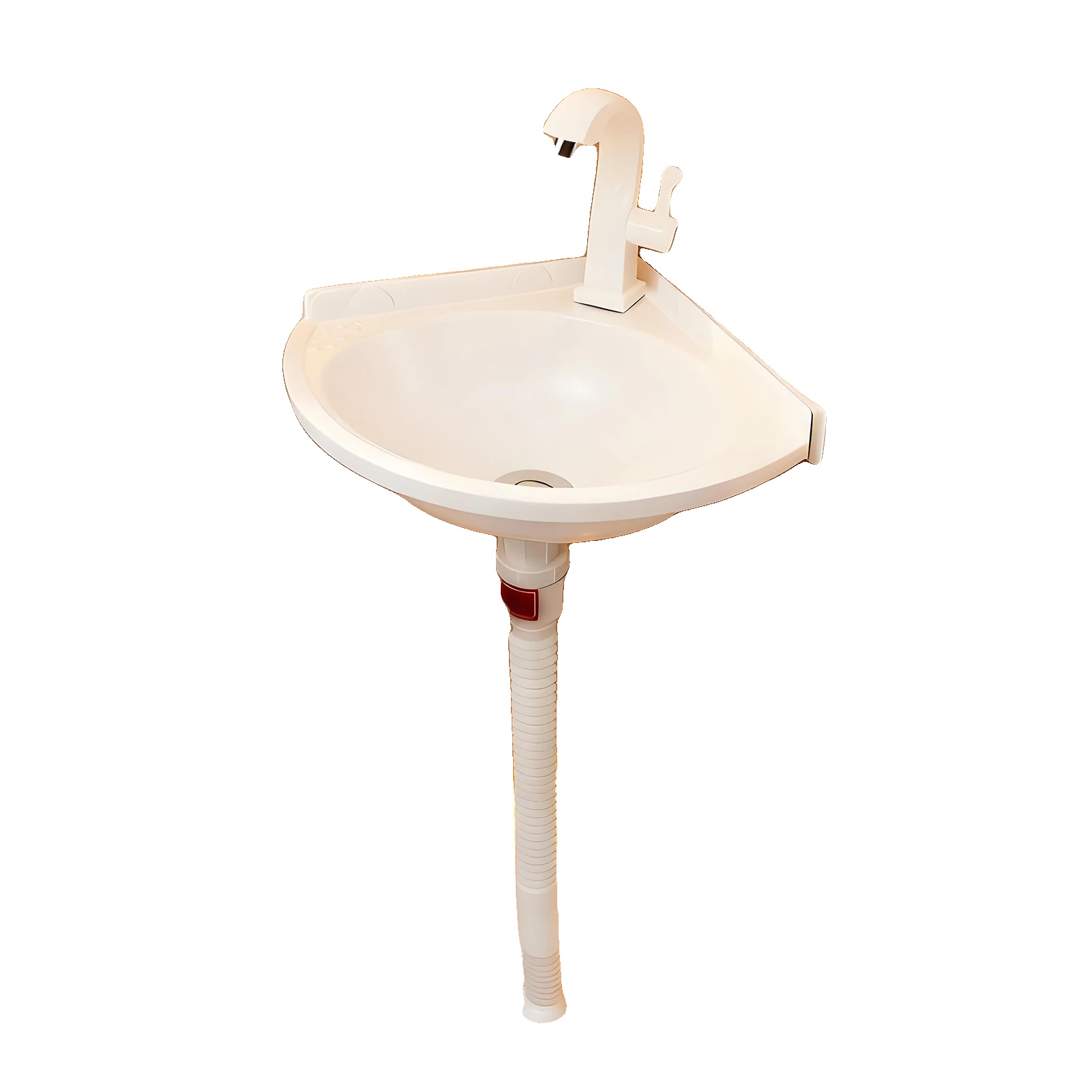 Mini-waschbecken, Autarke Installation, Integrierter Wasserhahn Und Abfluss, Weiss