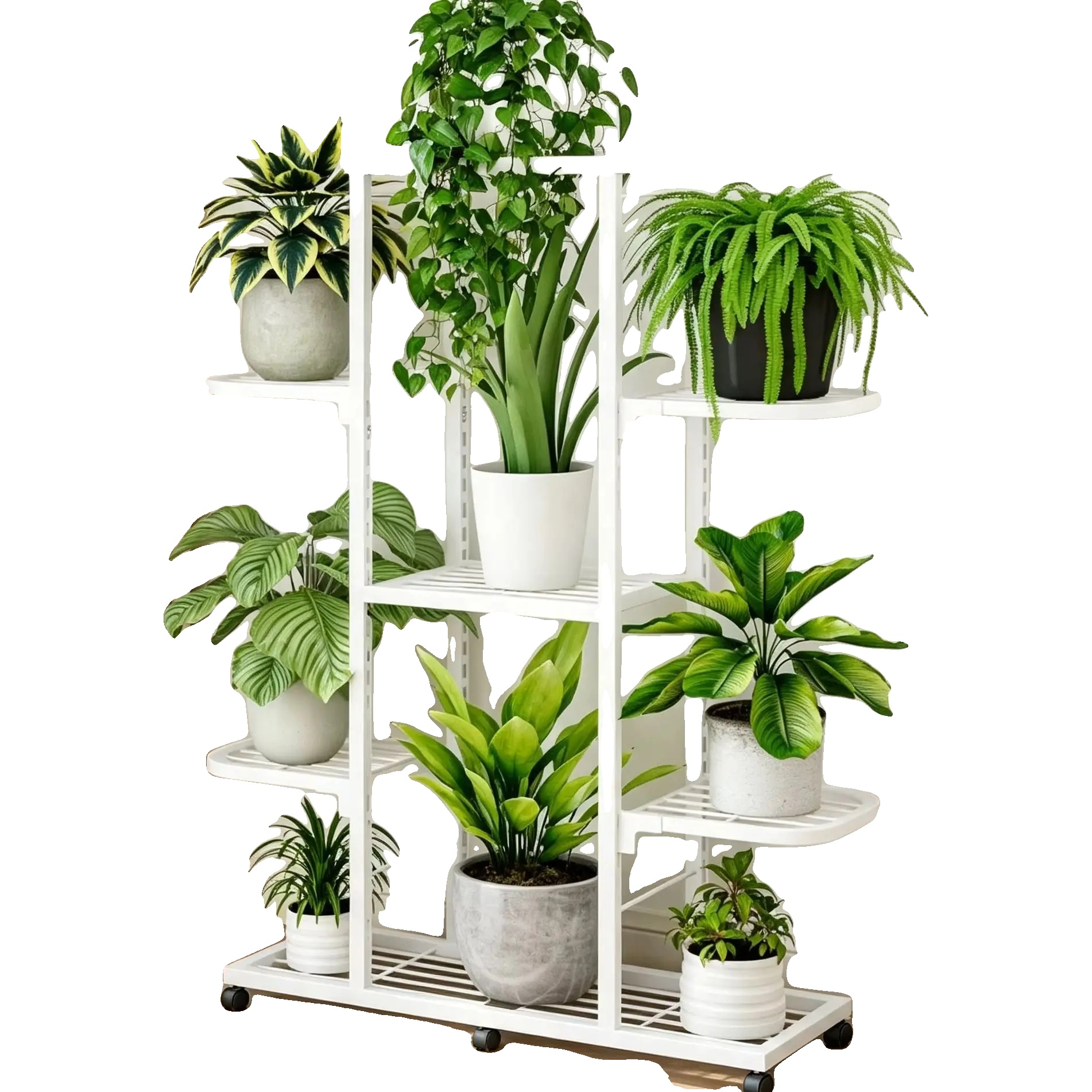 Blumenständer, Metall, 5-stufiges Design, Rutschfeste Eigenschaften, Wasserdicht, Geeignet Für Den Innen- Und Außenbereich