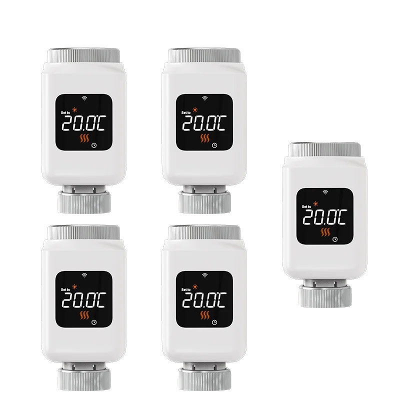 Thermostatisches Heizkörperventil, Smarte Steuerung, Energiesparmodi, 5pcs