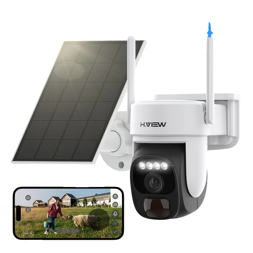 Sicherheitskamera, 3mp, Batteriebetrieben, Solarbetrieben, 4g-konnektivität, Farb-nachtsicht