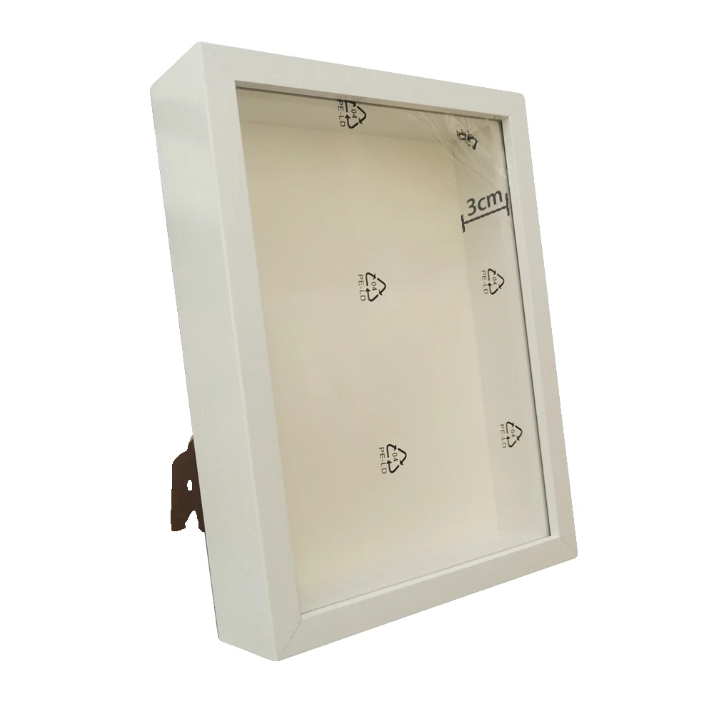 Schattenboxrahmen, Tiefe 3 Cm, Holzanzeigekasten, Weißer Rahmen