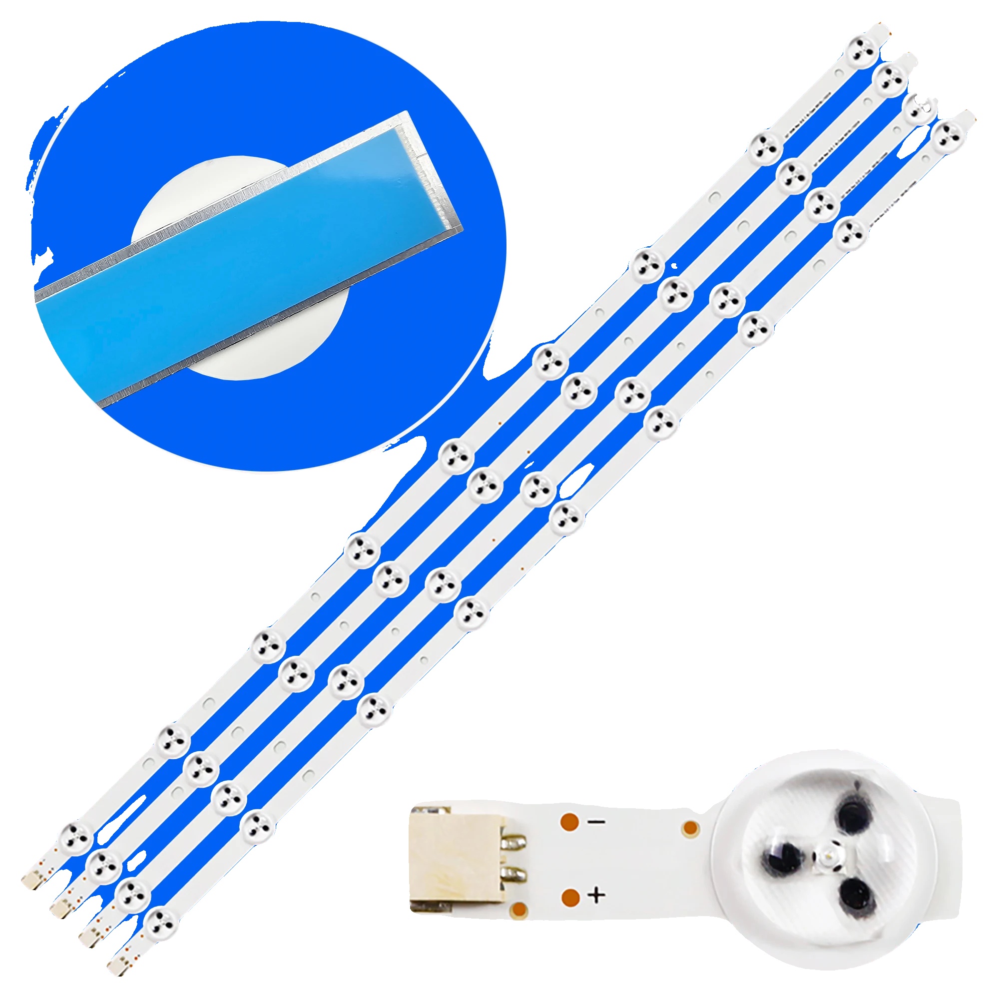 Led-hintergrundbeleuchtungsstreifen, 648 Mm Länge, 9 Led-perlen, 3v Spannung Pro Led, Neuwertiger Zustand, Kompatibilität Mit Mehreren Tv-modellen