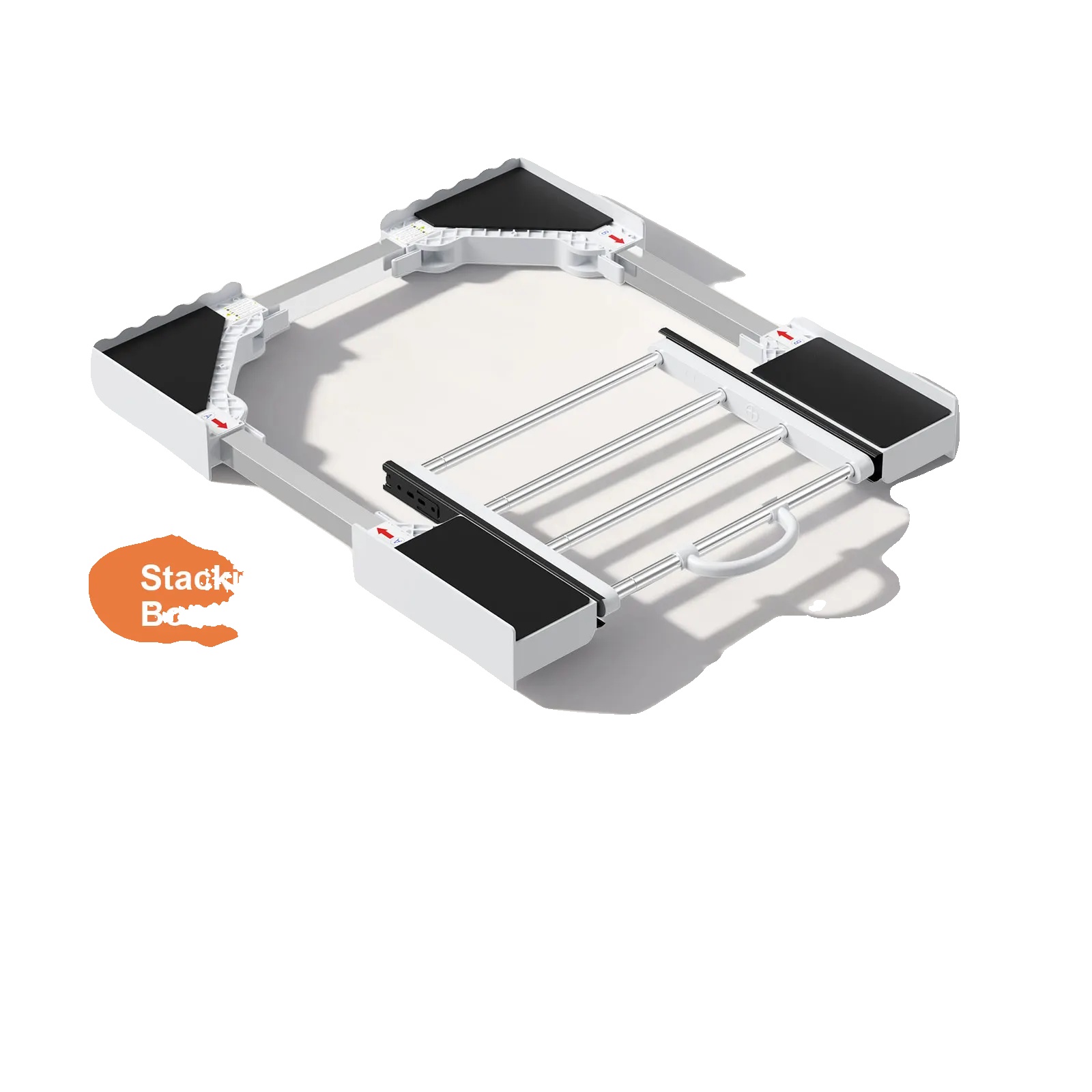 Waschmaschinen-trocknergestell, Verstellbare Passform, Platzsparendes Design, Weiss