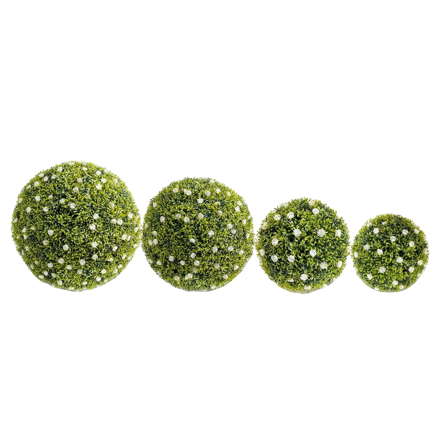 Künstliche Blumenbälle, Langlebiges Pe-material, Einfach Aufzuhängen, Weiß, 42cm-a