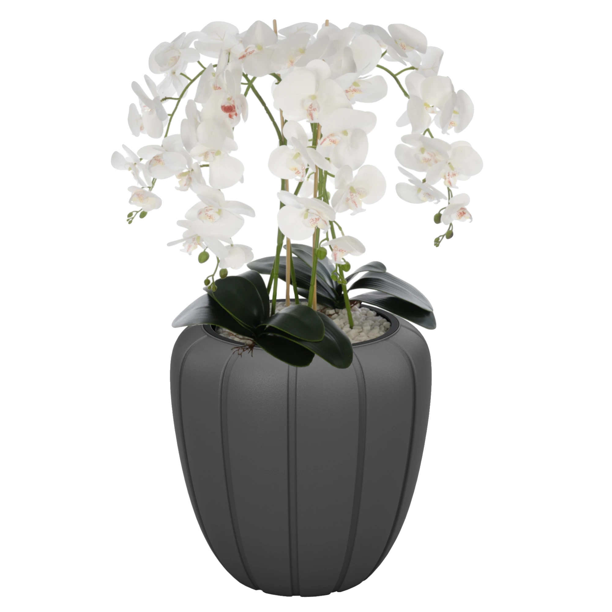 Künstliche Orchidee, Dekorative Blumenarrangement, Pflegeleichtes Design, Weiss