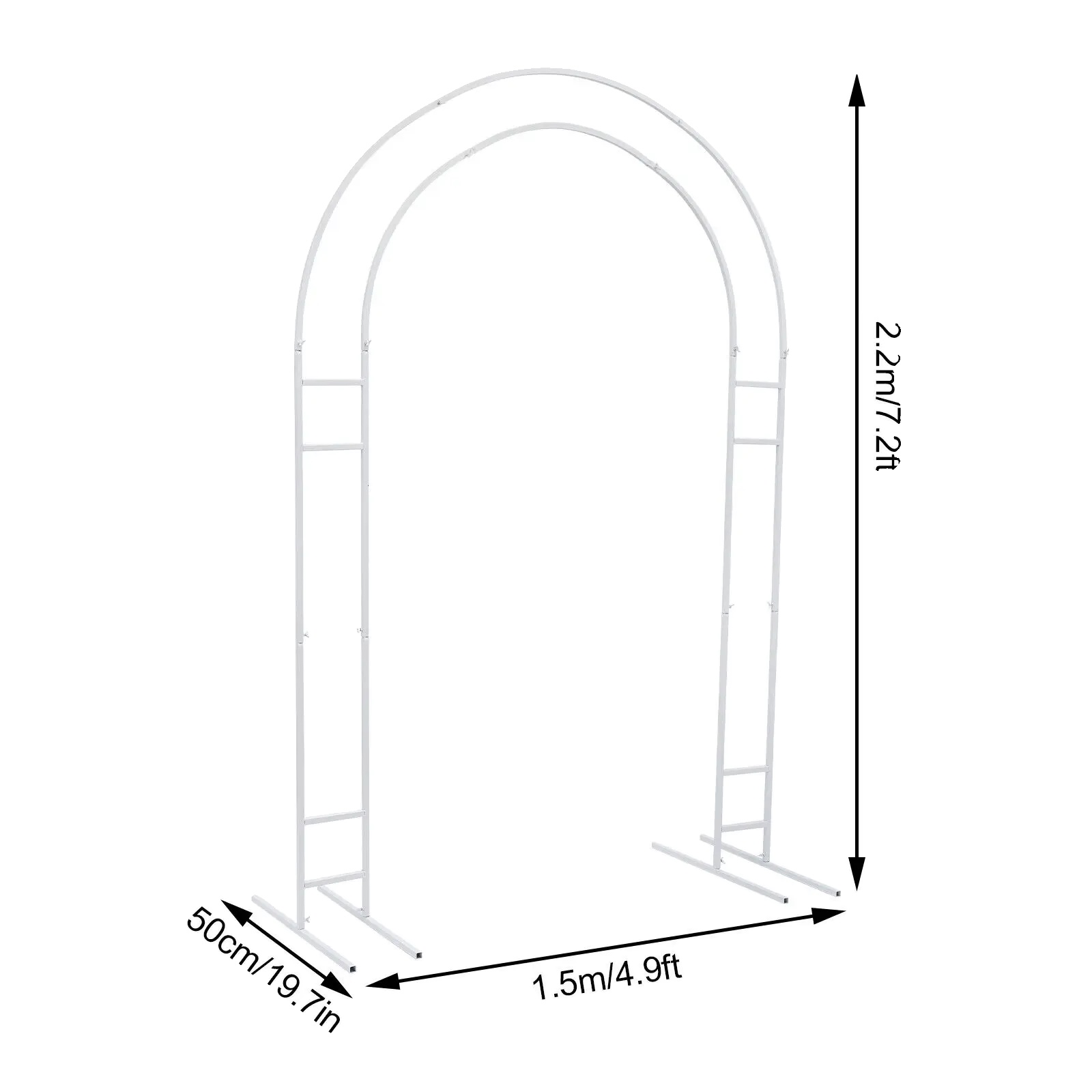 Metall-hochzeitsbogen-ständerrahmen, Modernes Design, Freistehende Struktur, M, Weiss
