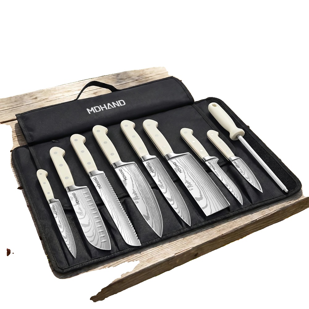 Kohlenstoffstahl-messer-set, 20 Cm Klingenlänge, 13,5 Cm Griff Länge, 60° Klingenwinkel, Spülmaschinenfest