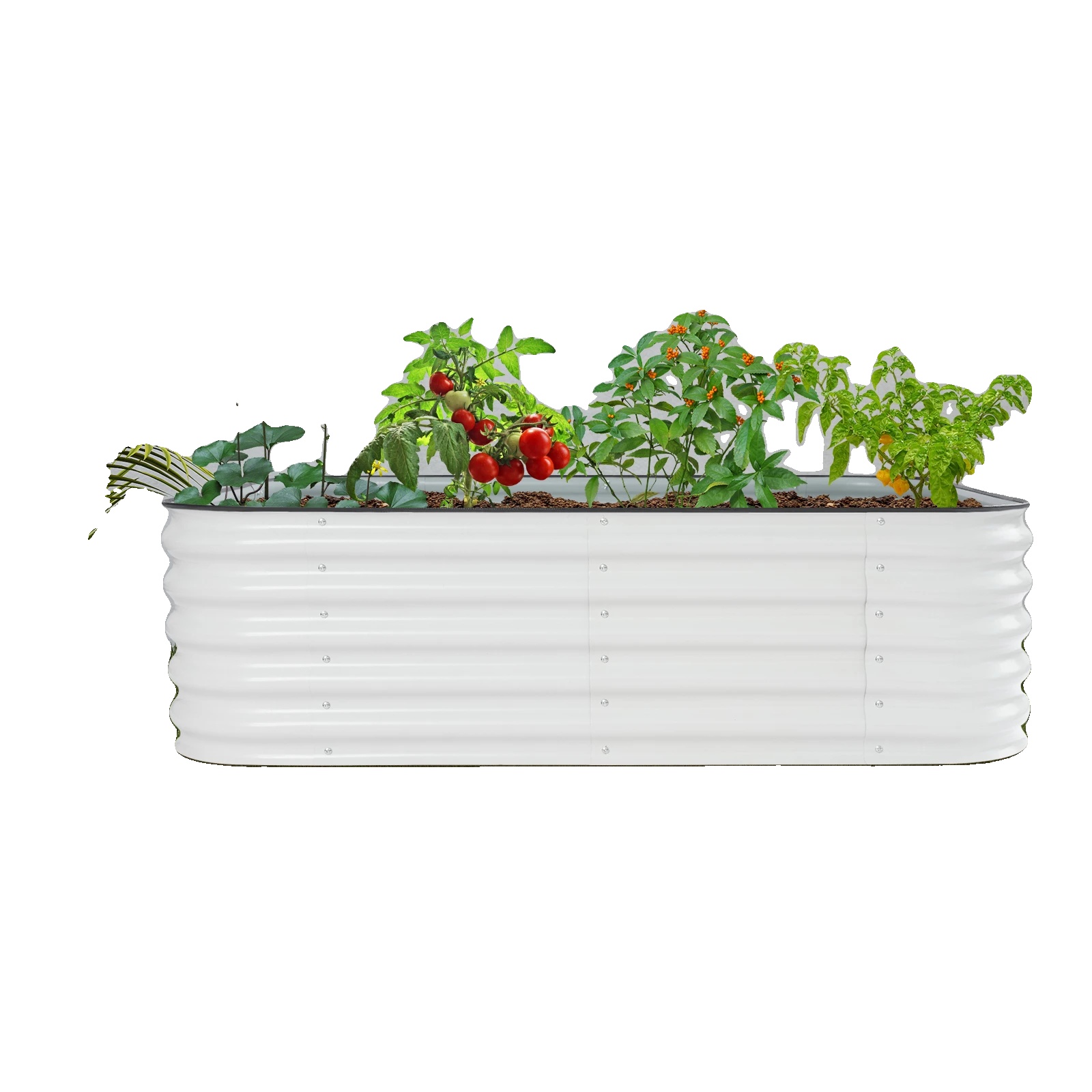 Hochbeet-kit, 43 Cm Hoch, 6-in-1 Modulares Design, Robuste Metallkonstruktion, Bietet Platz Für Verschiedene Pflanzen, Wellblechstruktur Für