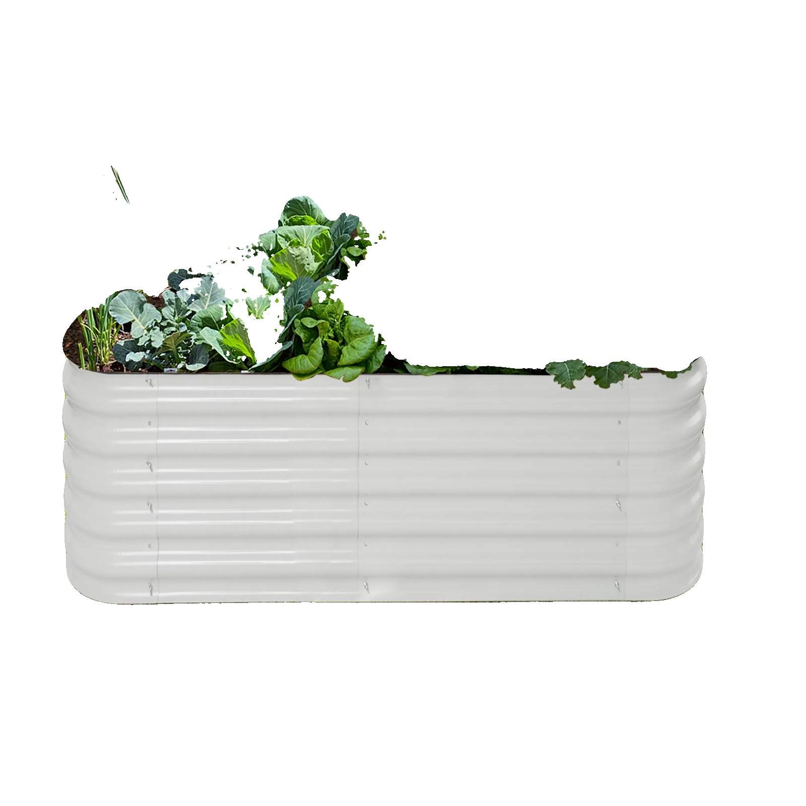 Hochbeet, Aluminium-zink-beschichteter Stahl, 240 X 60 X 43 Cm, Offenes Boden-design, Rostfrei, Langlebig