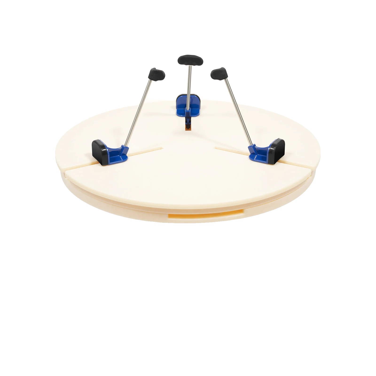 Töpferscheiben-klemme, Abs-material, Abmessungen 394 Cm, Stützfußlängen 15,5-5,5 Cm, Anwendbarer Durchmesser 25-36 Cm, Maßbereich 16-36 Cm