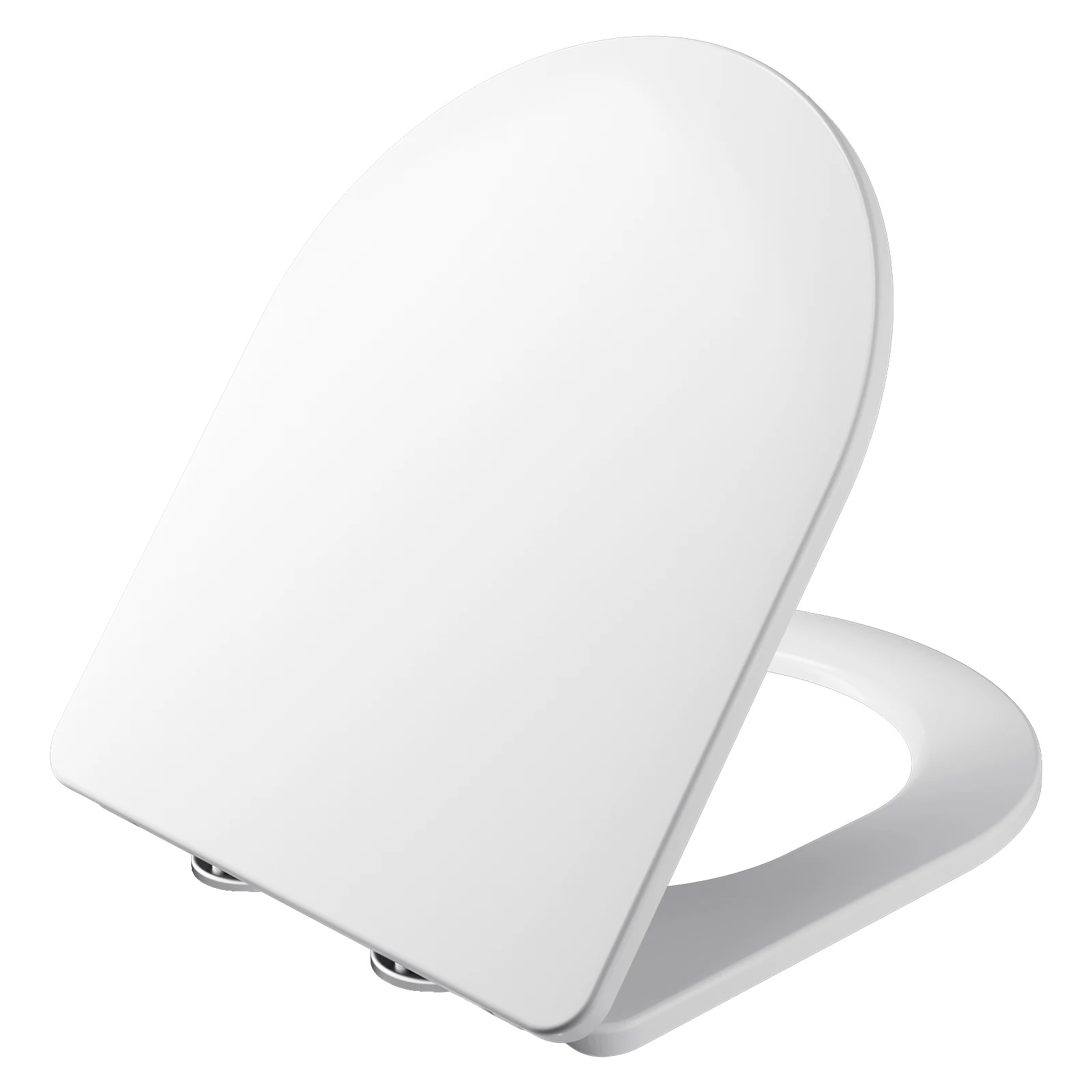 Toilettensitz, Langlebiges Pp-material, Sanftes Schließmechanismus, Weiß, D-form