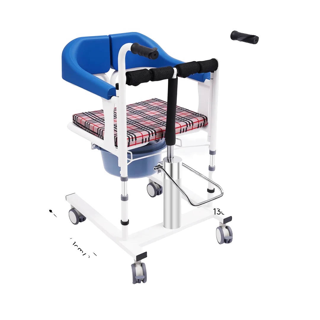 Hydraulische Patienten-dusch-/toilettenstuhl, Höhenverstellbar, Leichtes Design, Weiße Farbe